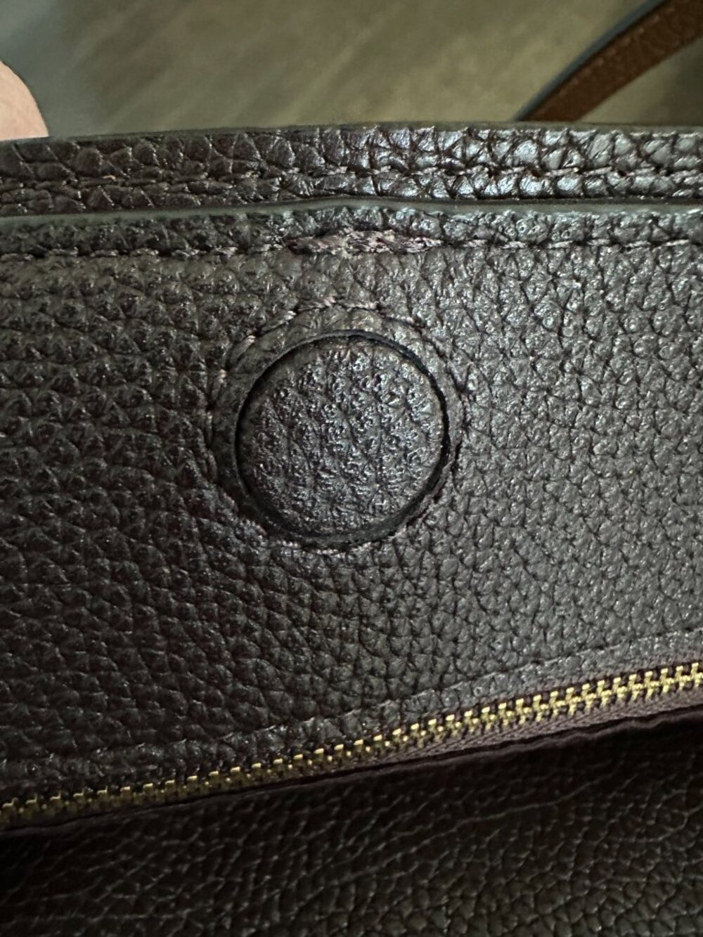 Coach Plaza Brown Pebble Polished Leather Tote/Shoulder Bag #A2080-88341 - Picture 10 of 13